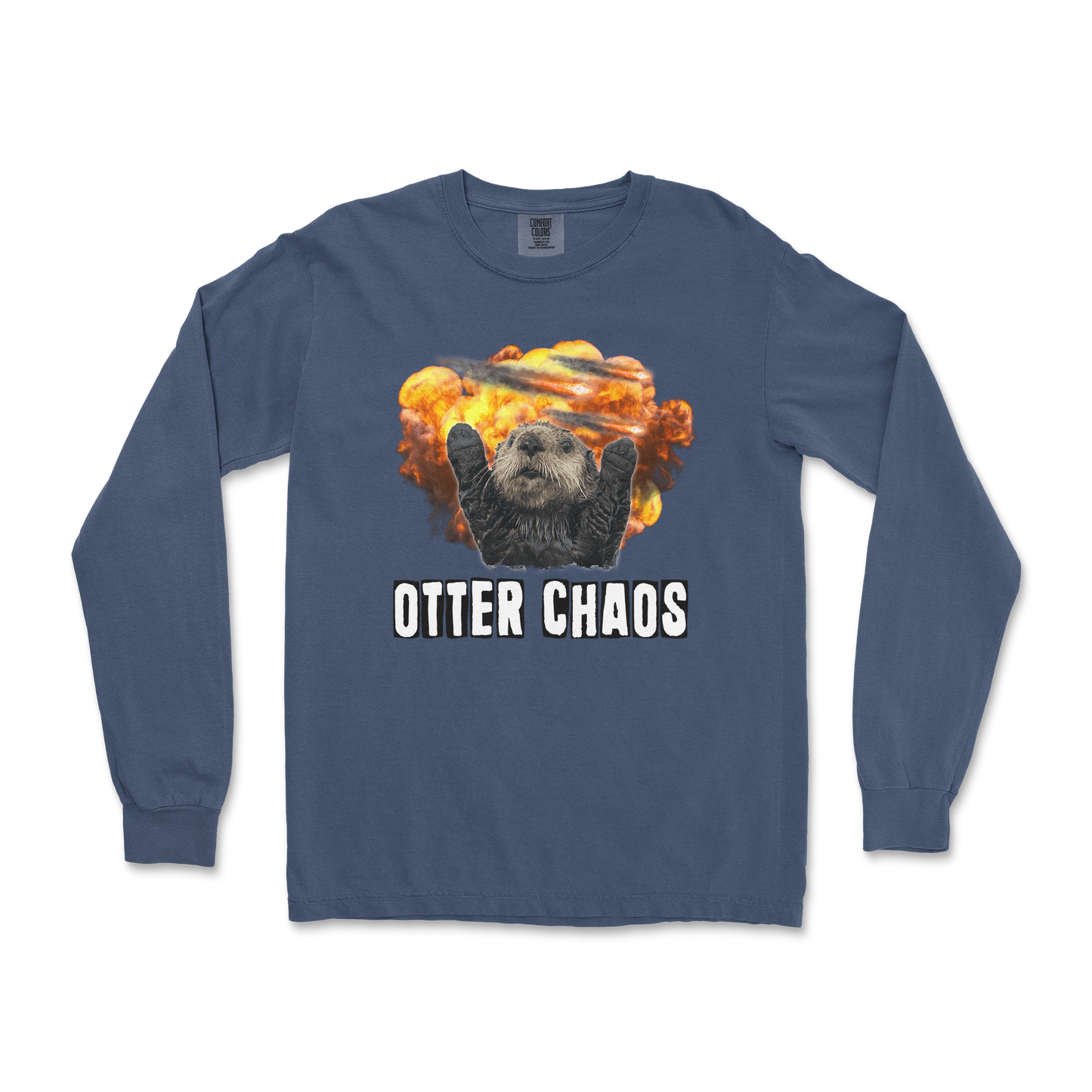 Comfort Colors Long Sleeve Otter Chaos in Midnight