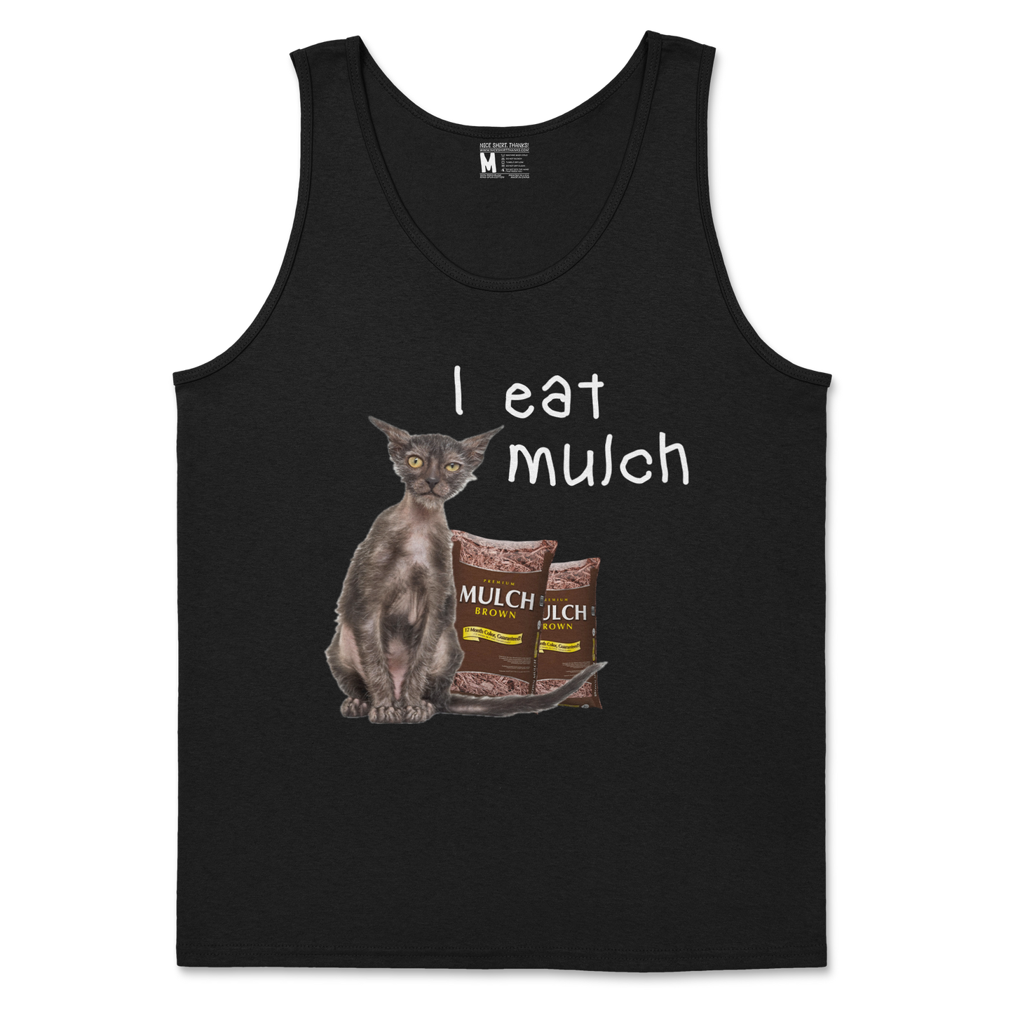 Gildan SoftStyle Tank Top I Eat Mulch in Black