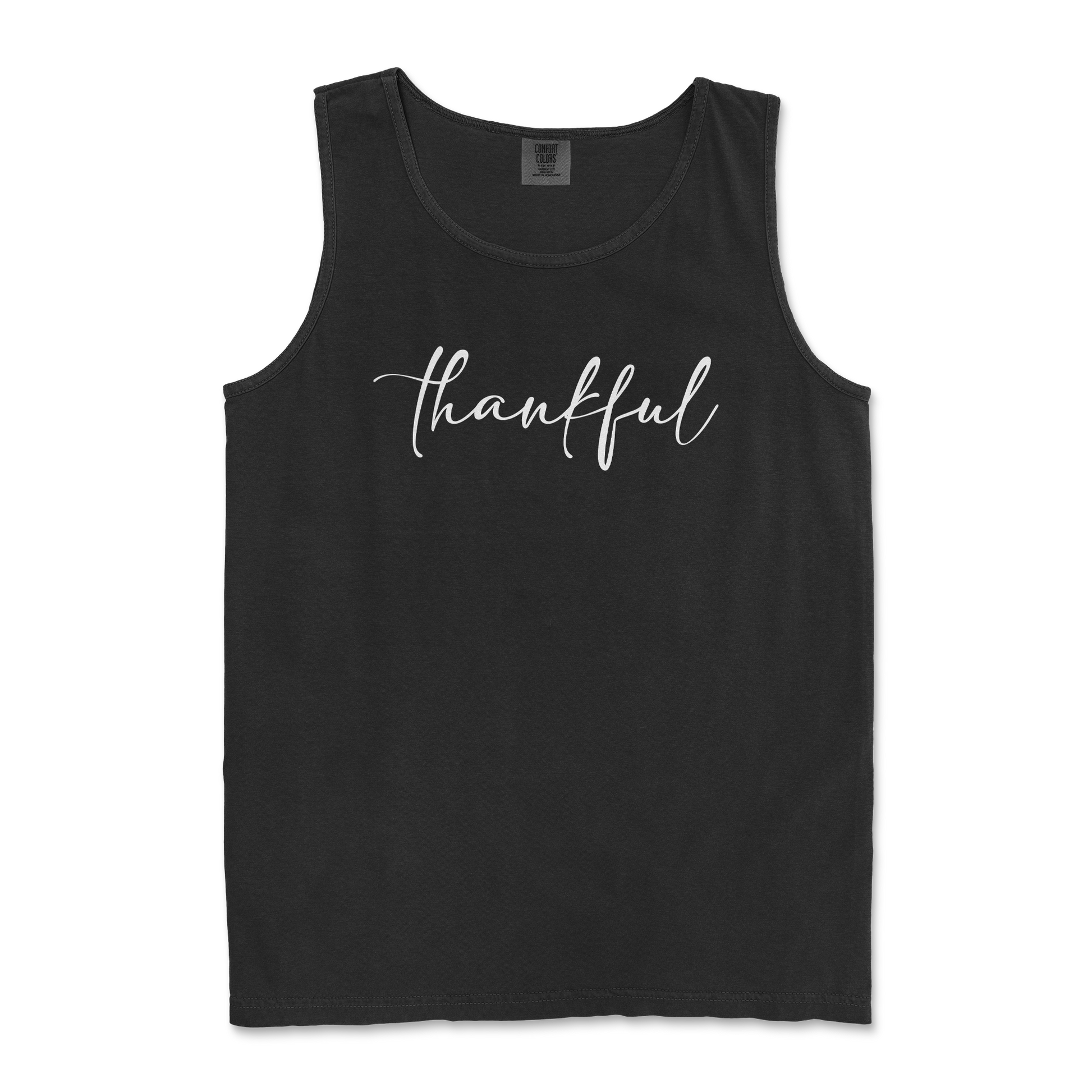 Comfort Colors Tank Top Thankful  in Black