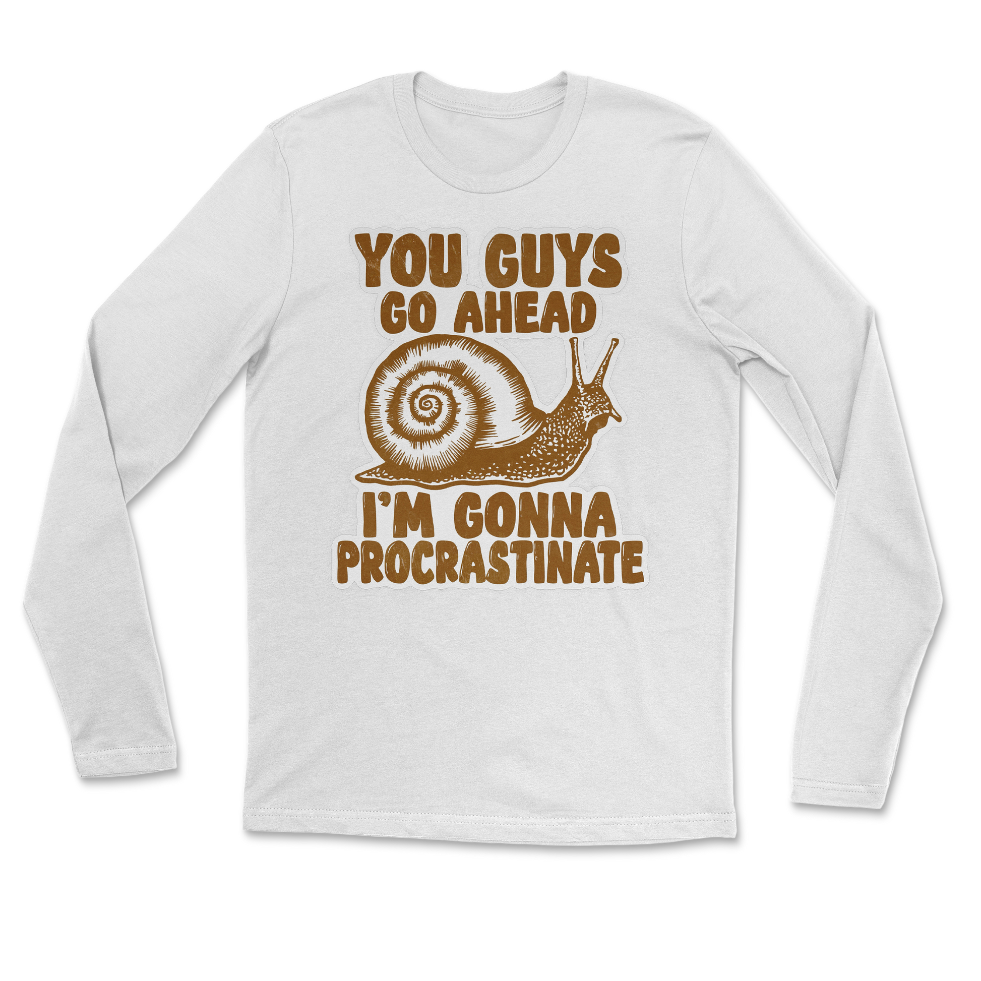 The Nice Shirt Long Sleeve Procrastinating Snail  in White