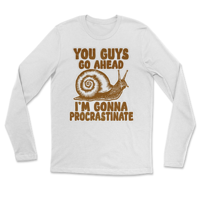 The Nice Shirt Long Sleeve Procrastinating Snail  in White