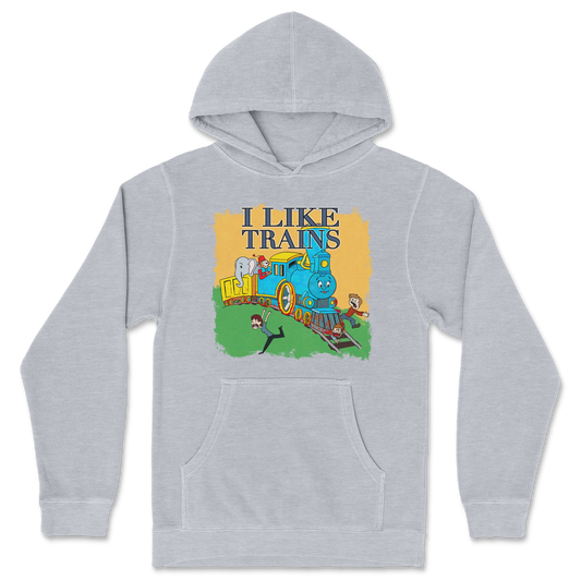 Independent Clothing Co. Hoodie I Like Trains in Grey Heather