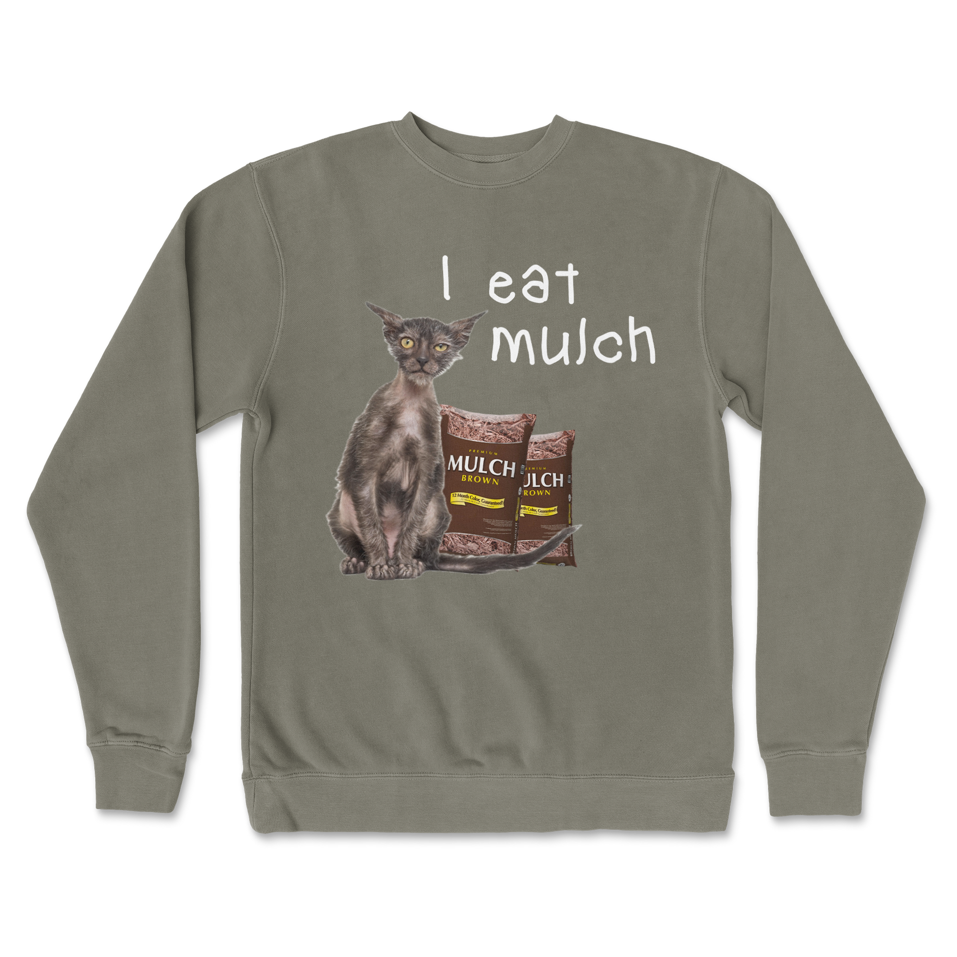 Independent Clothing Co. Crew Neck I Eat Mulch in Army