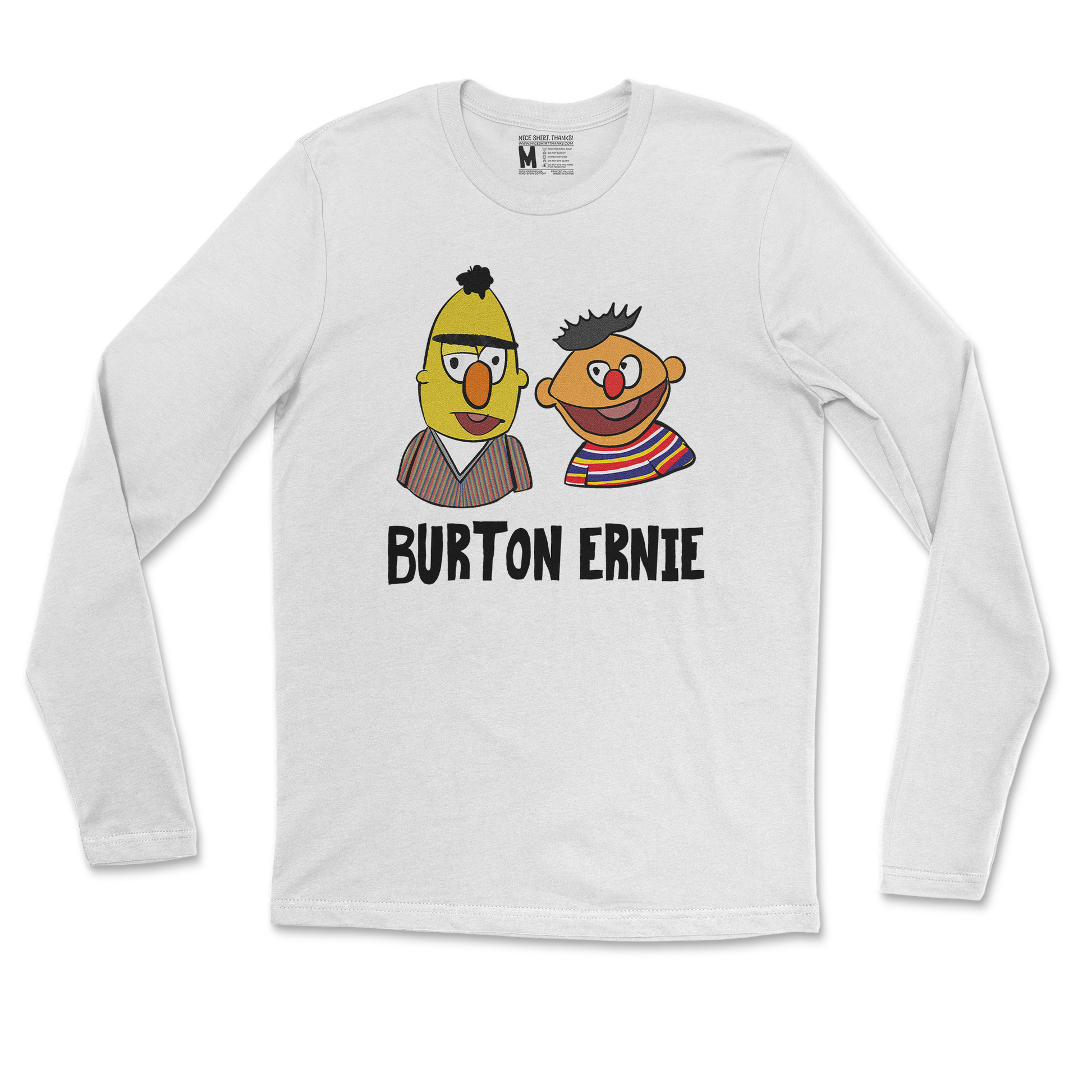 Gildan SoftStyle Long Sleeve Burton Ernie in White