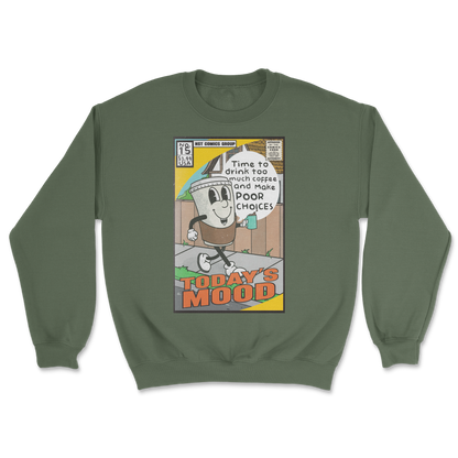 The Nice Shirt Crew Neck Today's Mood in Military-Green