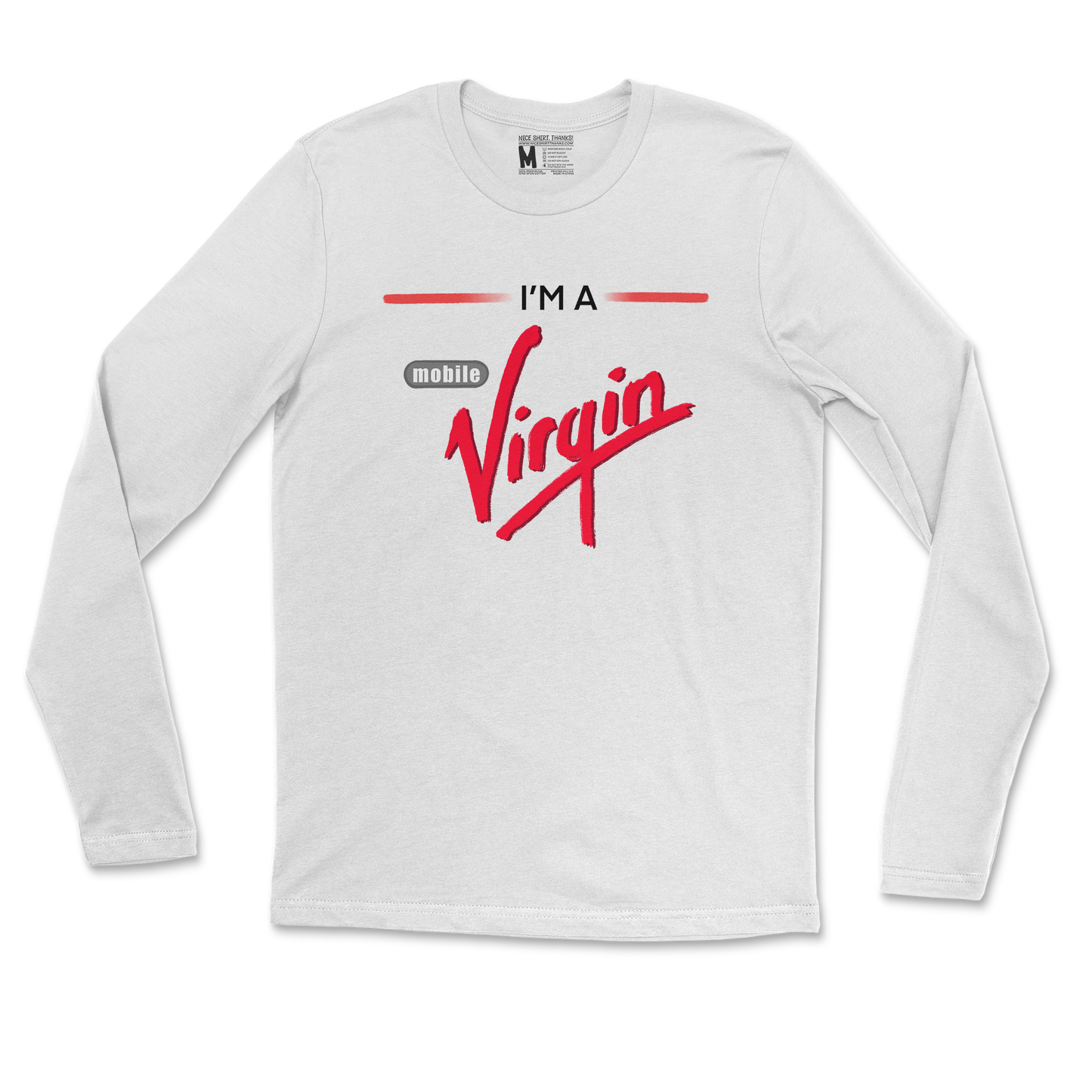 Gildan SoftStyle Long Sleeve Mobile Virgin in White