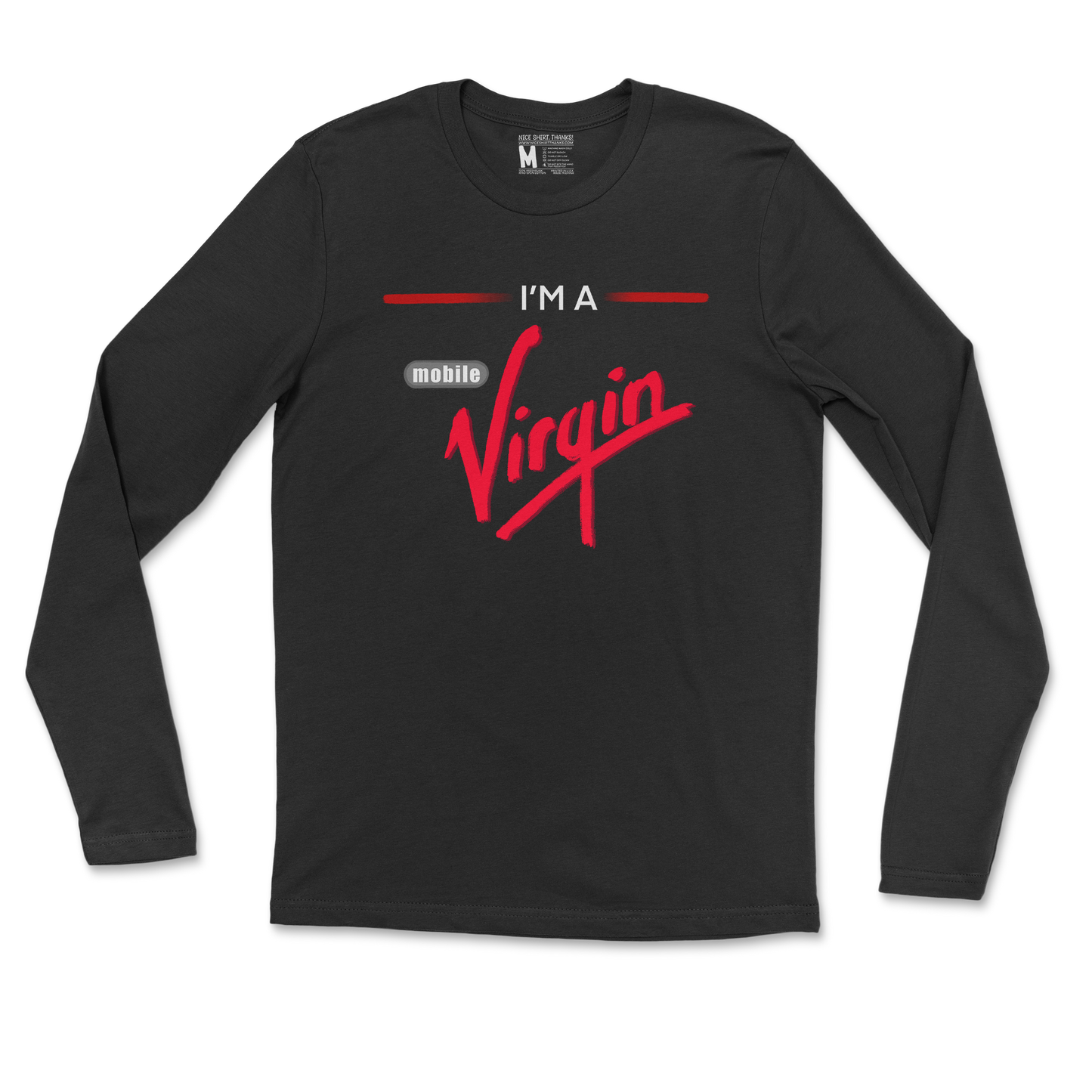 Gildan SoftStyle Long Sleeve Mobile Virgin in Black