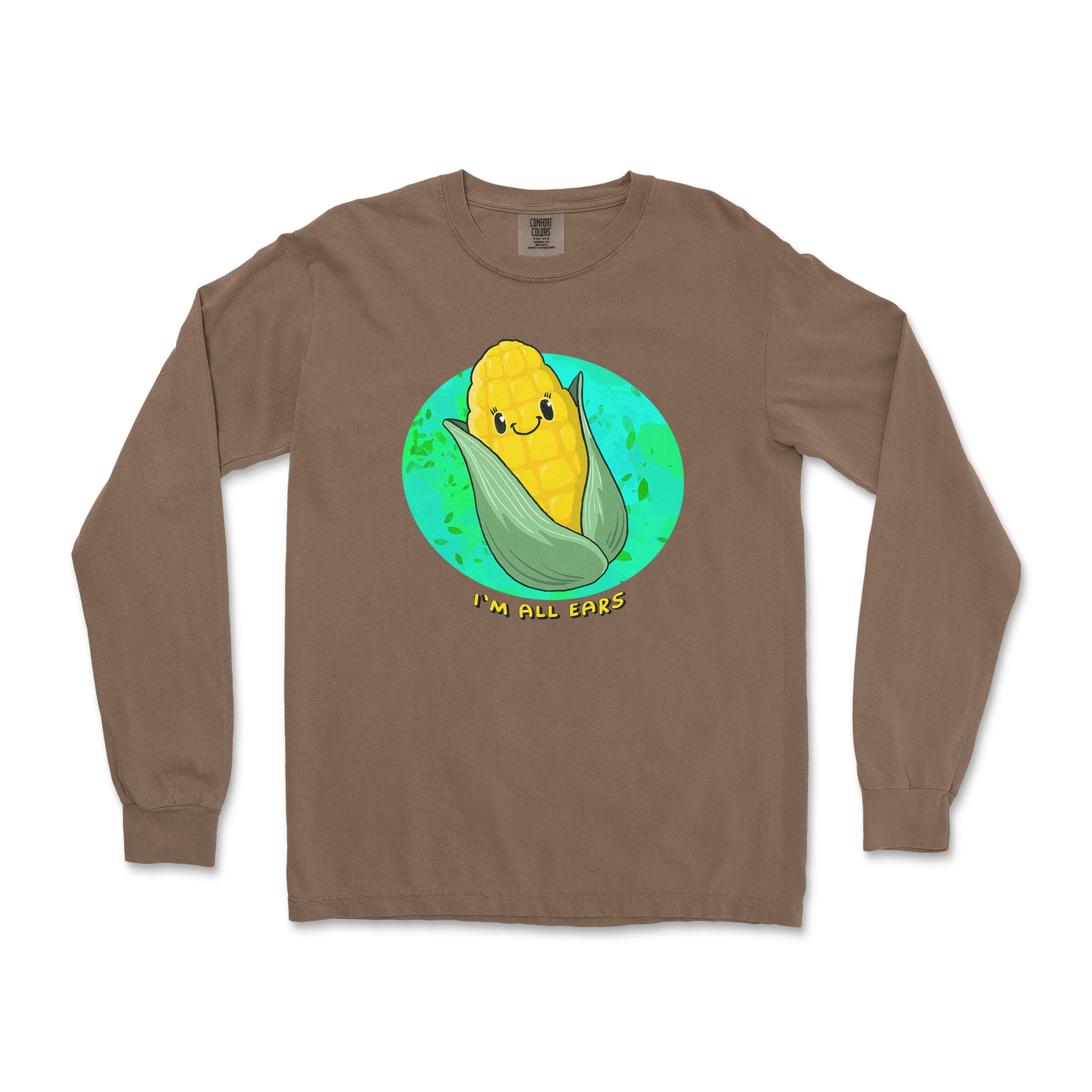 Comfort Colors Long Sleeve Mmm Corn in Espresso