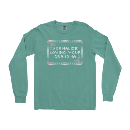 Comfort Colors Long Sleeve Cross Stitch in Light Green