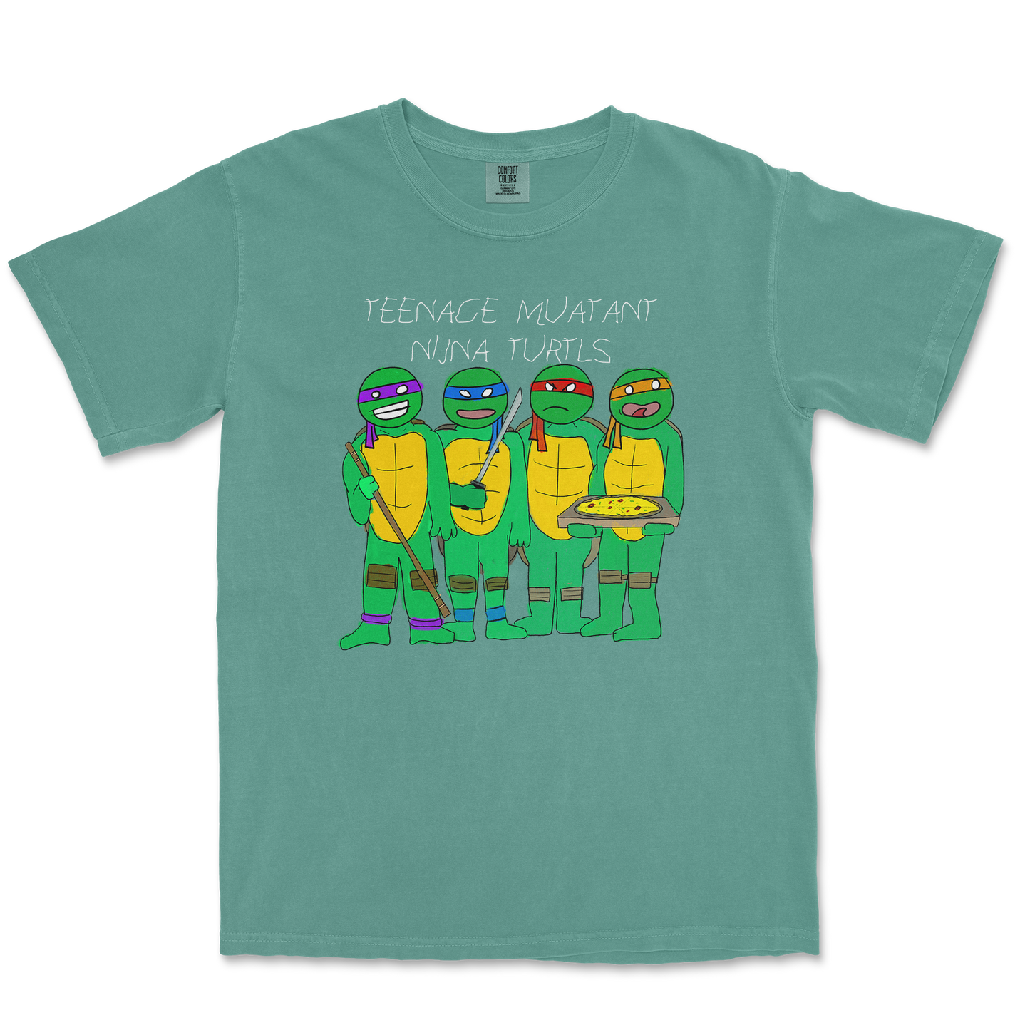 Comfort Colors T-Shirt Ninja Turtles in LightGreen