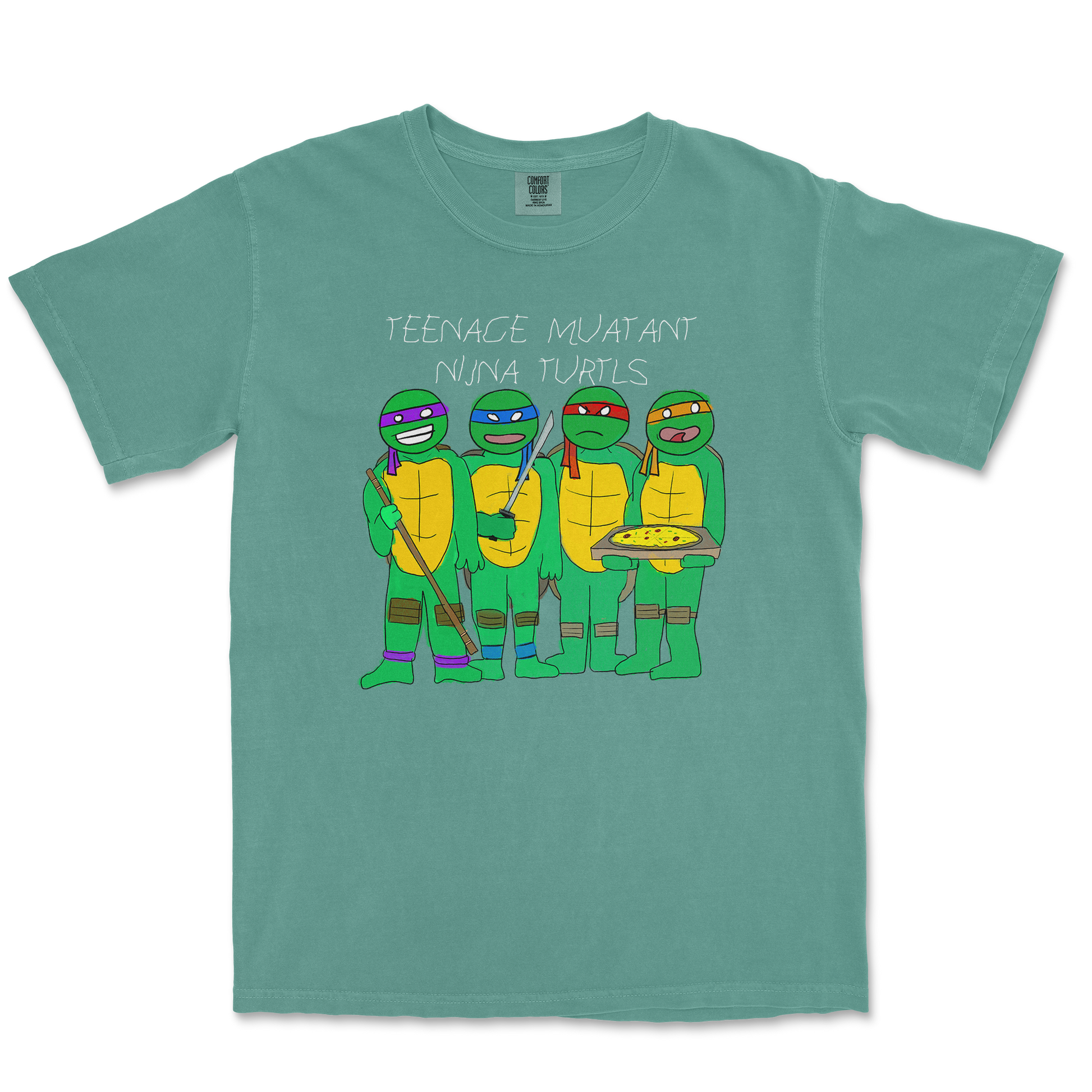 Comfort Colors T-Shirt Ninja Turtles in LightGreen