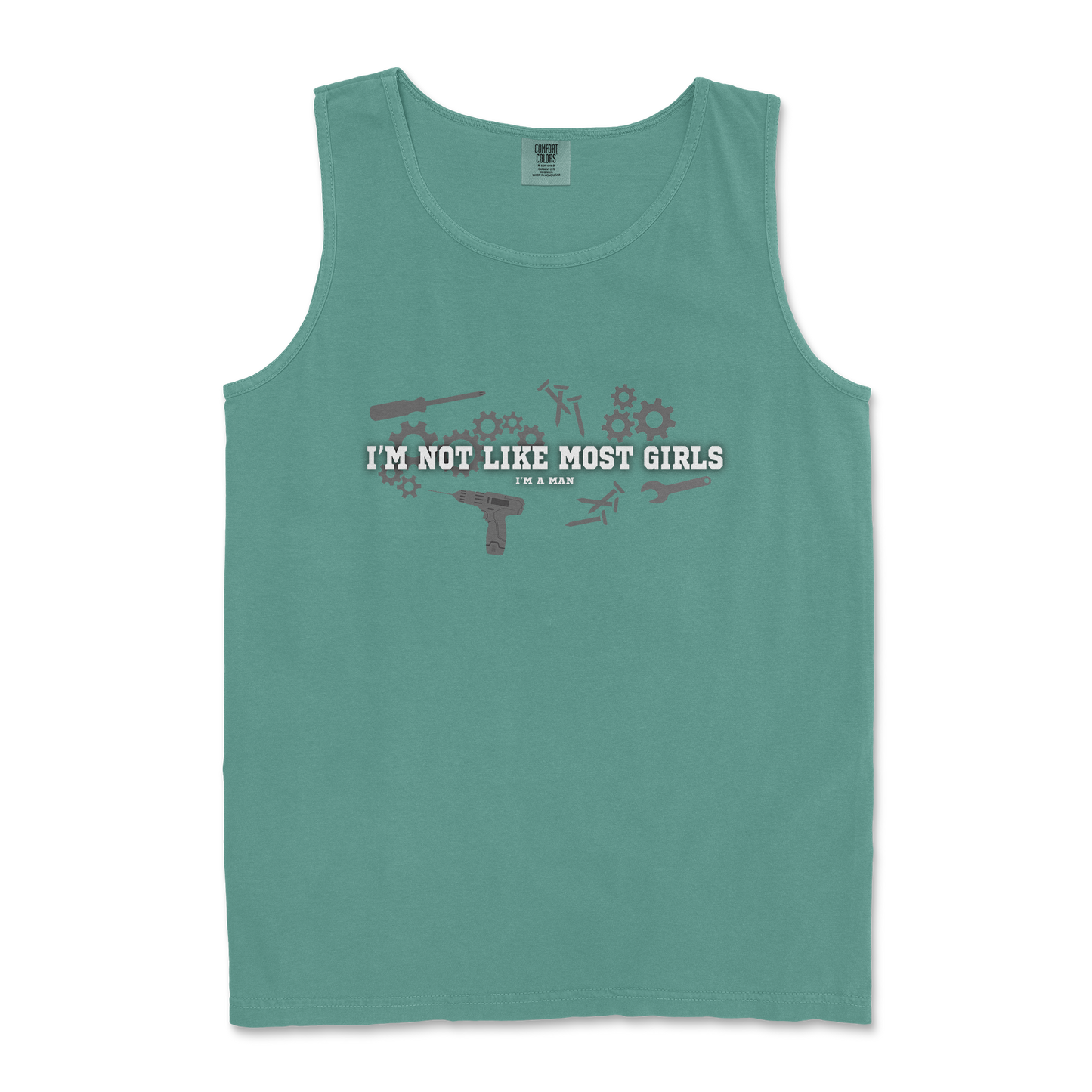 Comfort Colors Tank Top Not Like Most Girls in LightGreen