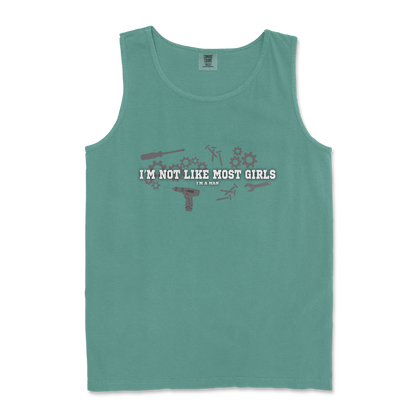 Comfort Colors Tank Top Not Like Most Girls in LightGreen