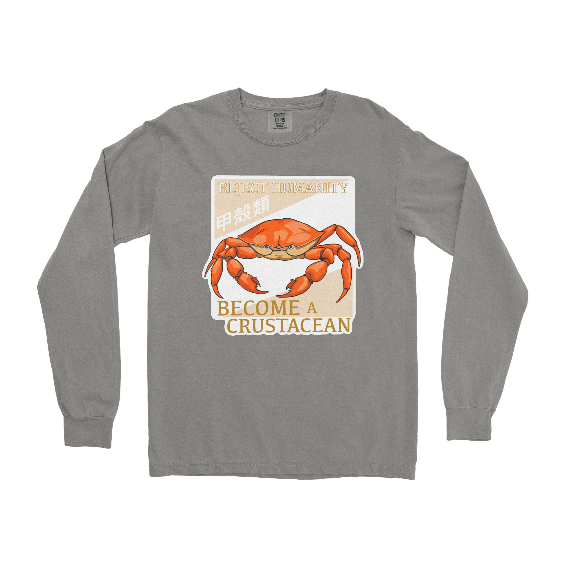 Comfort Colors Long Sleeve Embrace the Crab in Grey