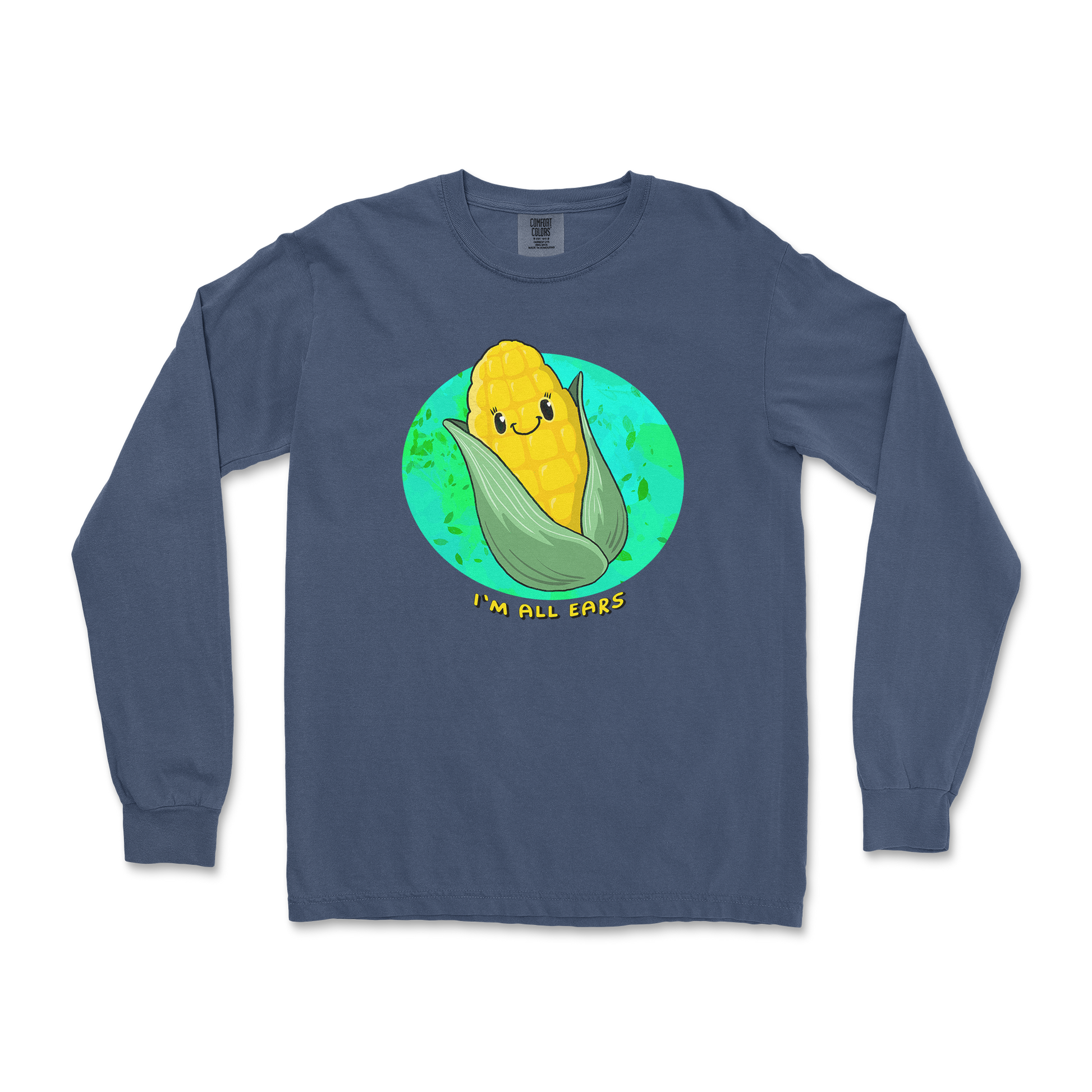 Comfort Colors Long Sleeve Mmm Corn in Midnight