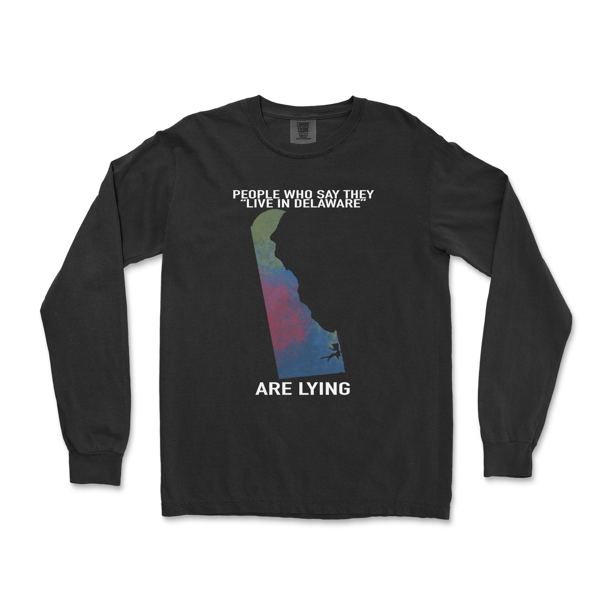 Comfort Colors Long Sleeve Delaware Doesnt Exist in Black