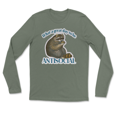 Heavy Blend Long Sleeve Antisocial in Military Green