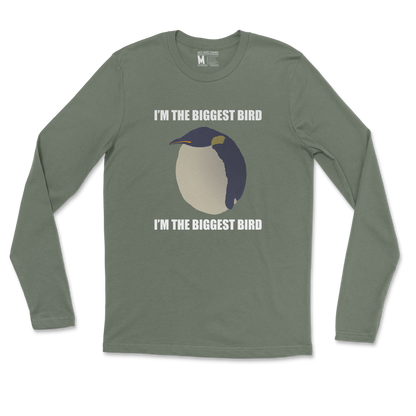 Gildan SoftStyle Long Sleeve I Am The Biggets Bird in Military Green