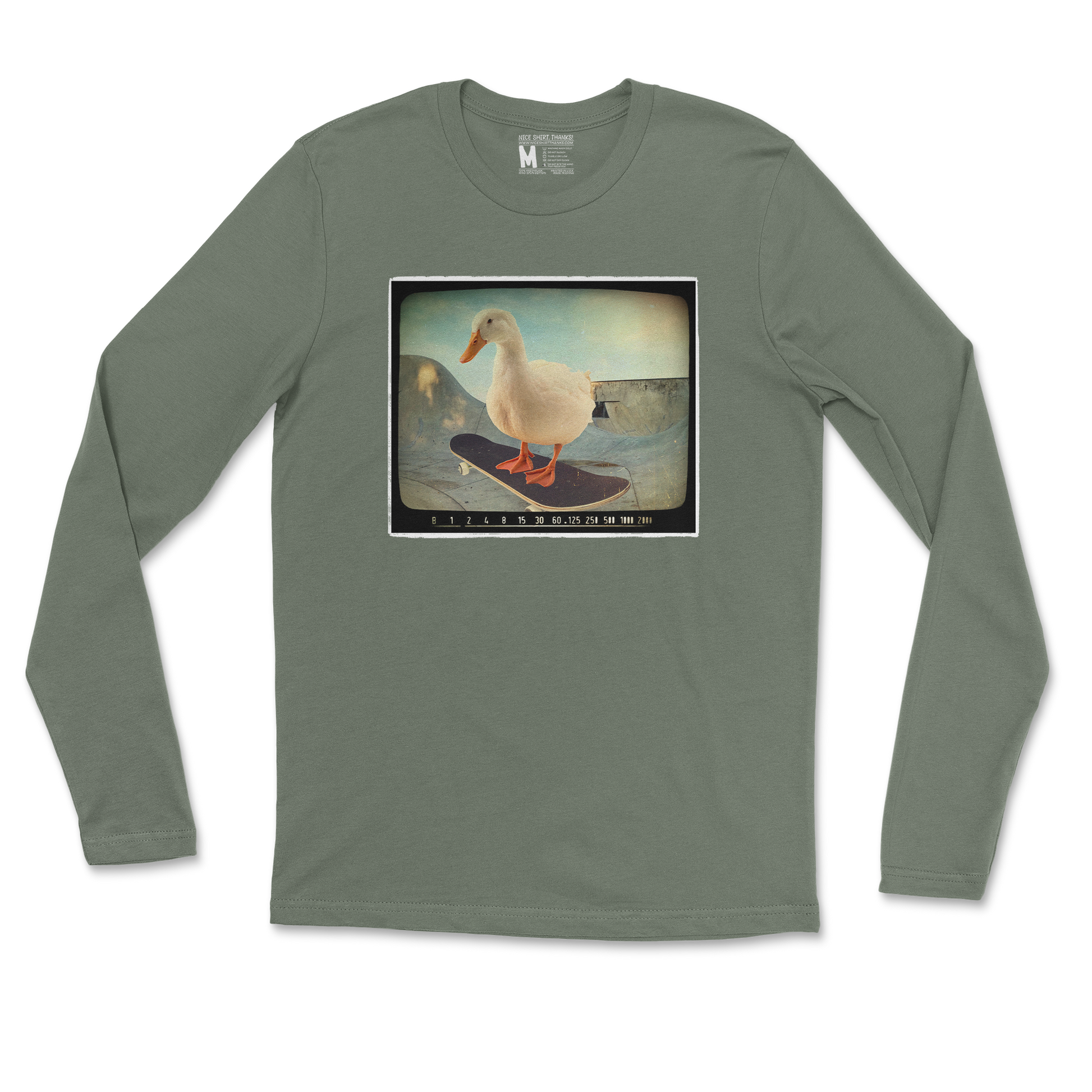 Gildan SoftStyle Long Sleeve Do A Flip in Military Green