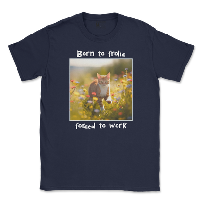 Gildan SoftStyle T-Shirt Born to Frolic  in Navy