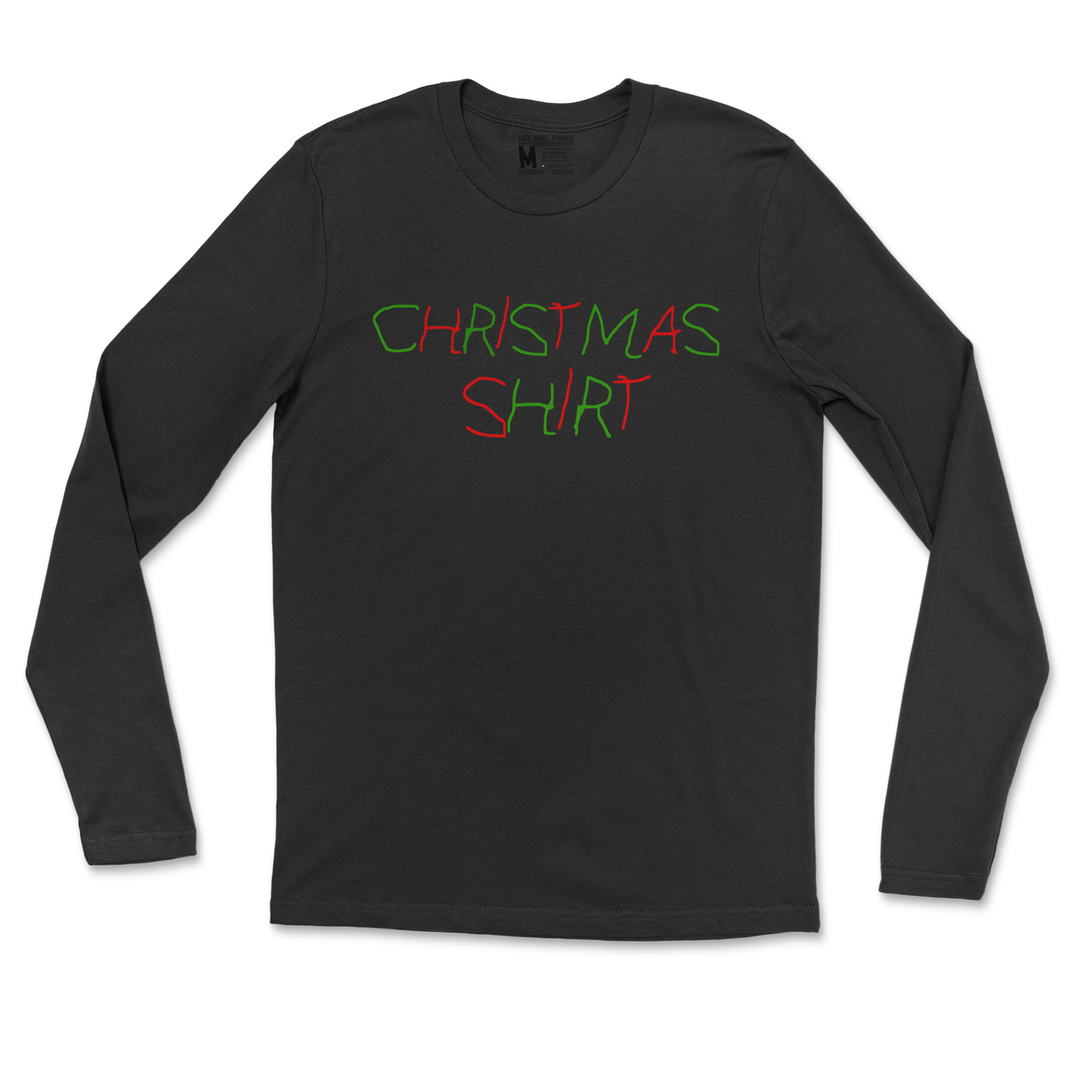 Gildan SoftStyle Long Sleeve Christmas Shirt in Black