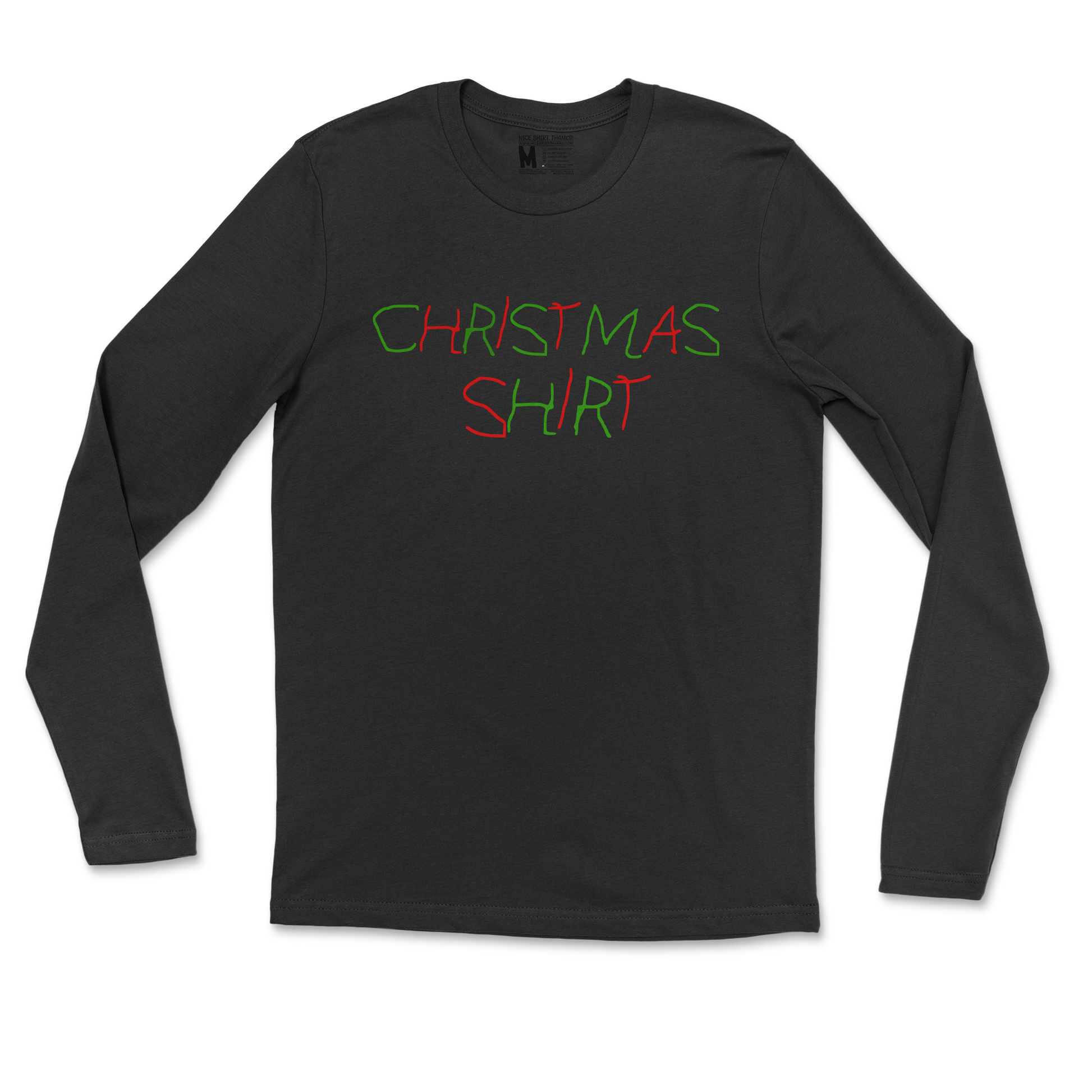 Gildan SoftStyle Long Sleeve Christmas Shirt in Black