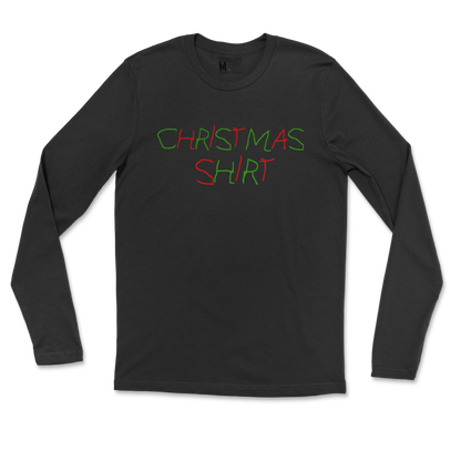 Gildan SoftStyle Long Sleeve Christmas Shirt in Black