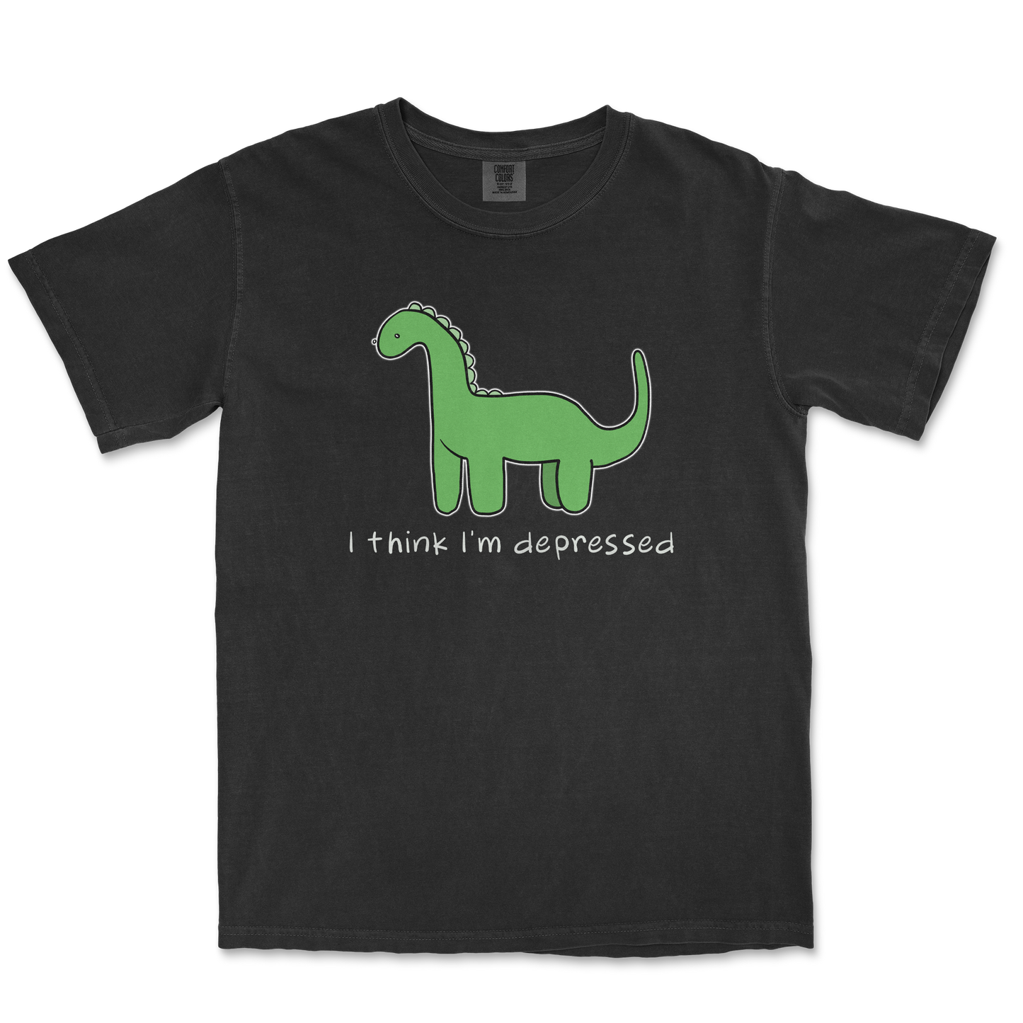 Comfort Colors T-Shirt Depressed Dino  in Black