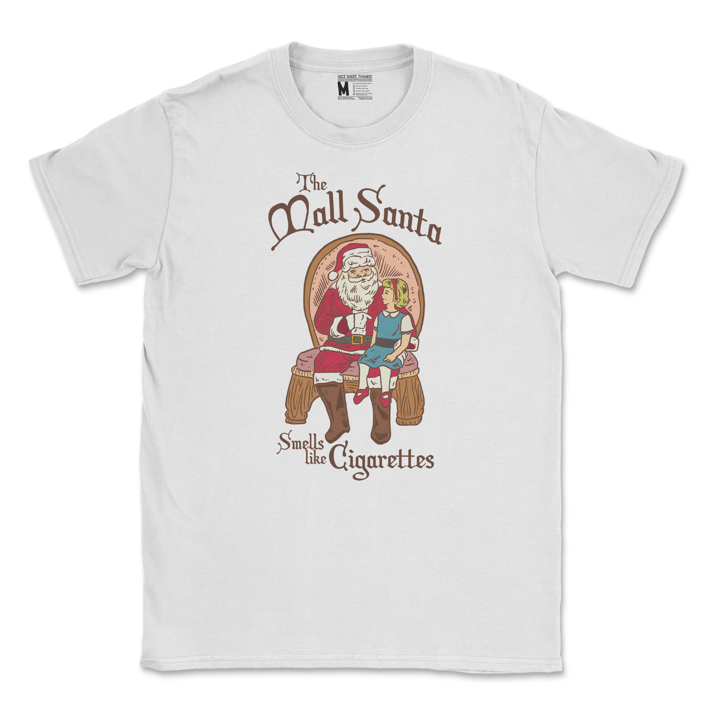 Gildan SoftStyle T-Shirt Mall Santa  in White