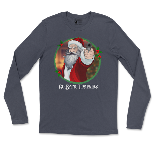 Gildan SoftStyle Long Sleeve Angry Santa  in Navy