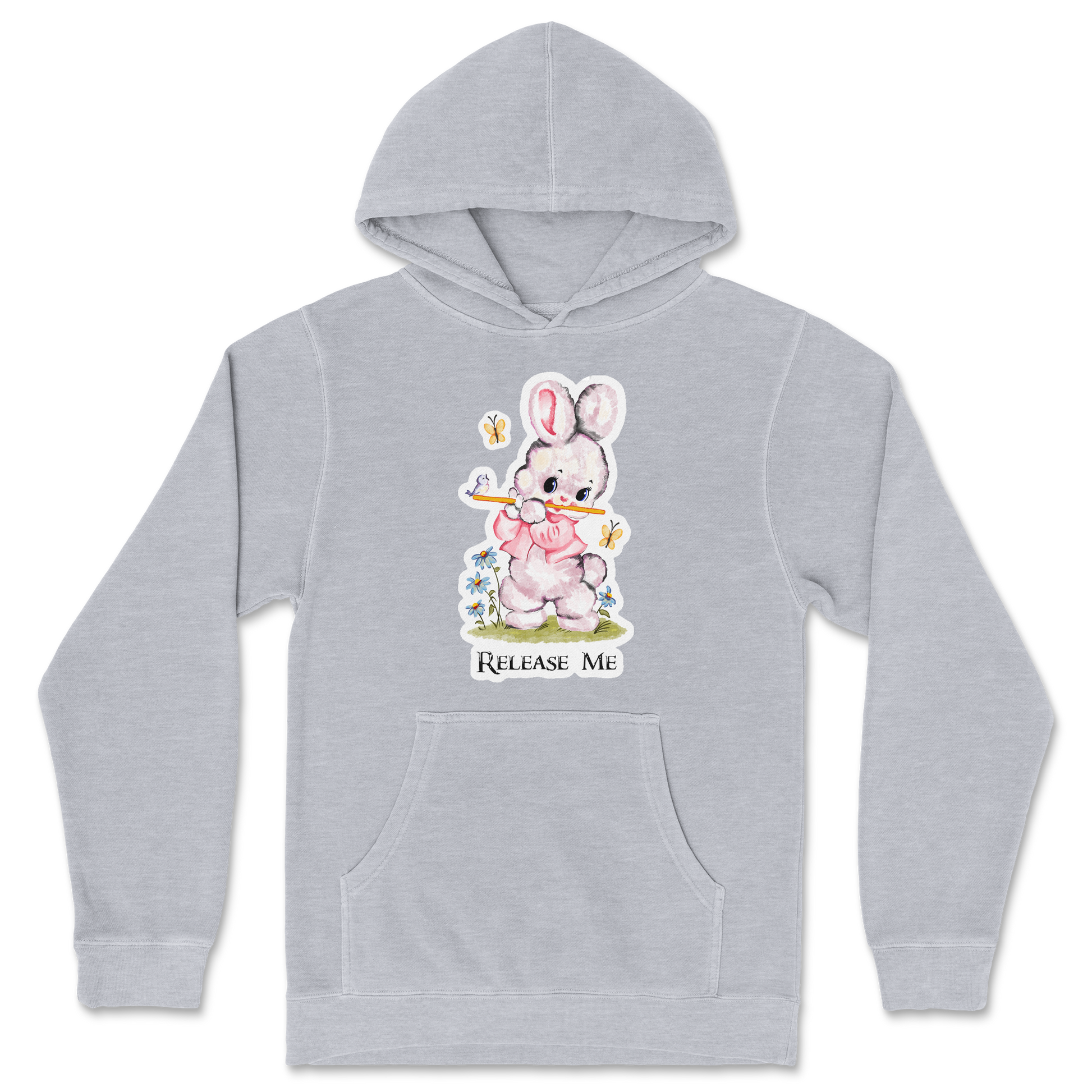 Independent Clothing Co. Hoodie Cute Bunny in Grey Heather