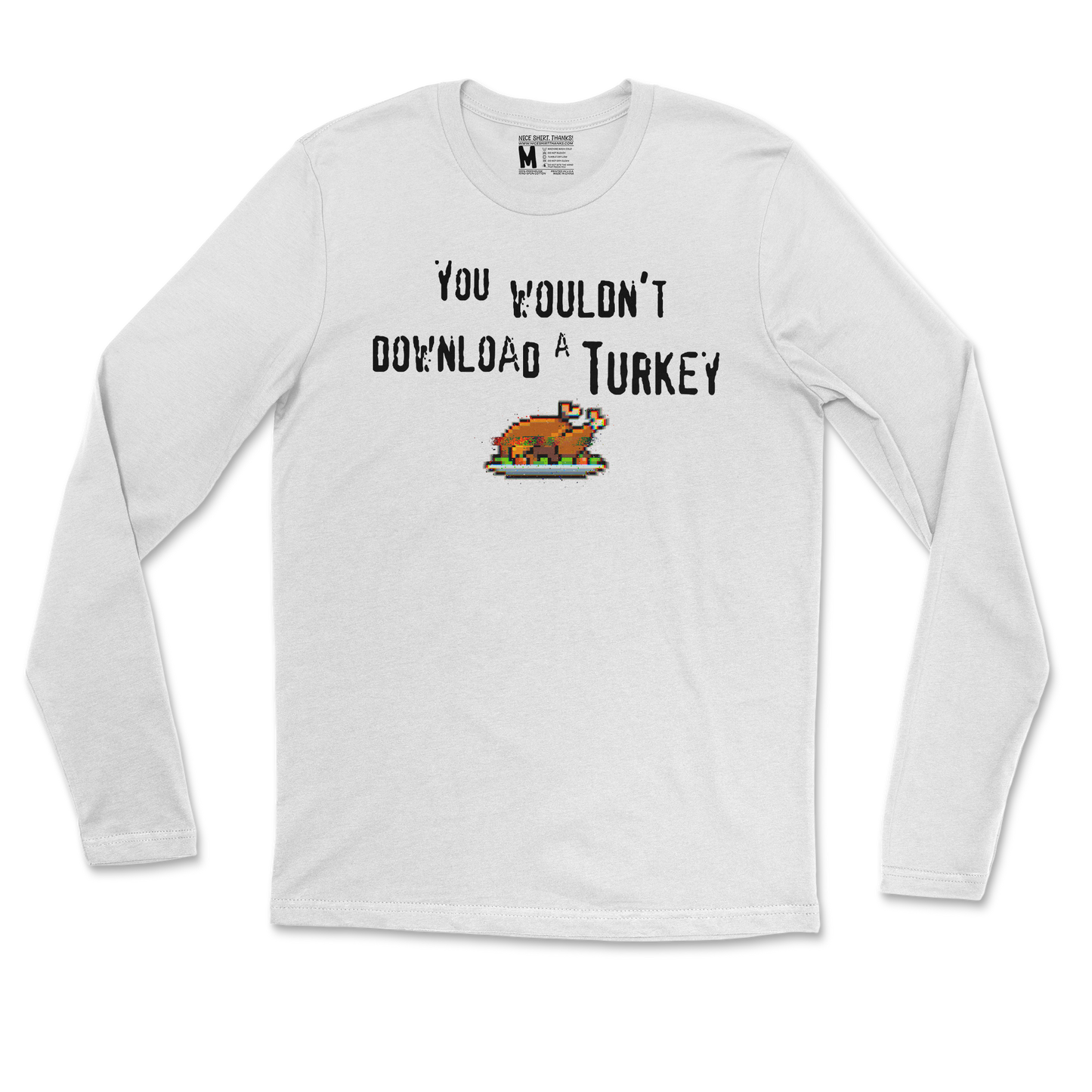 Gildan SoftStyle Long Sleeve Downloadable Turkey  in White