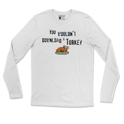 Gildan SoftStyle Long Sleeve Downloadable Turkey  in White