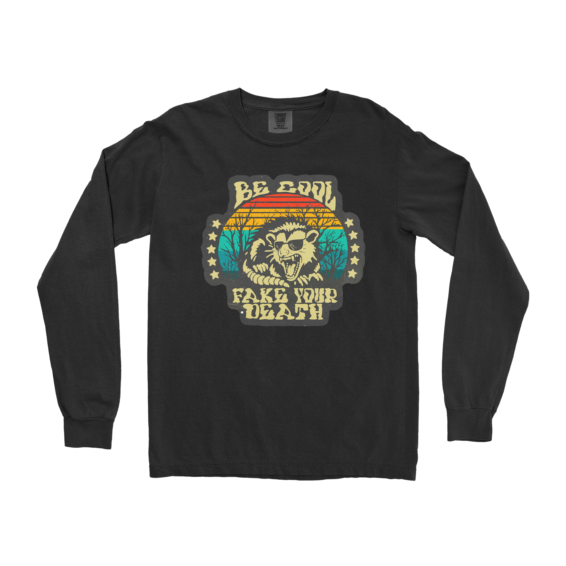 Comfort Colors Long Sleeve Fake Your Death in Black