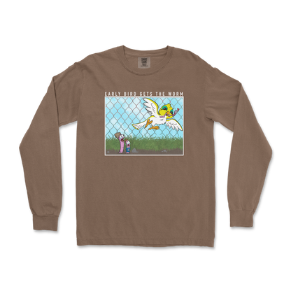 Comfort Colors Long Sleeve Early Bird in Espresso