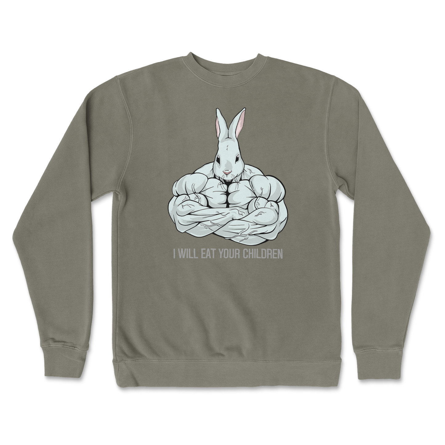 Independent Clothing Co. Crew Neck Scary Rabbit in Army