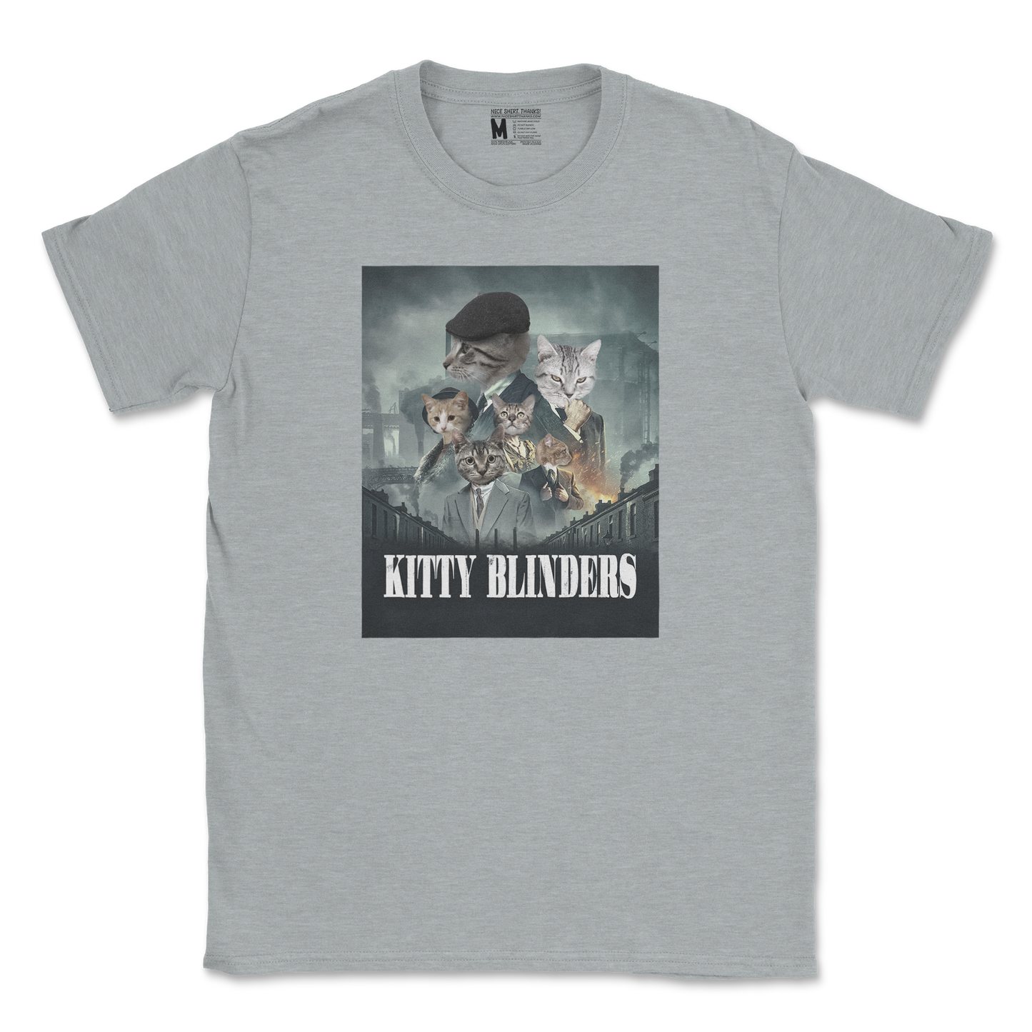 Gildan SoftStyle T-Shirt Kitty Blinders in Sports Grey