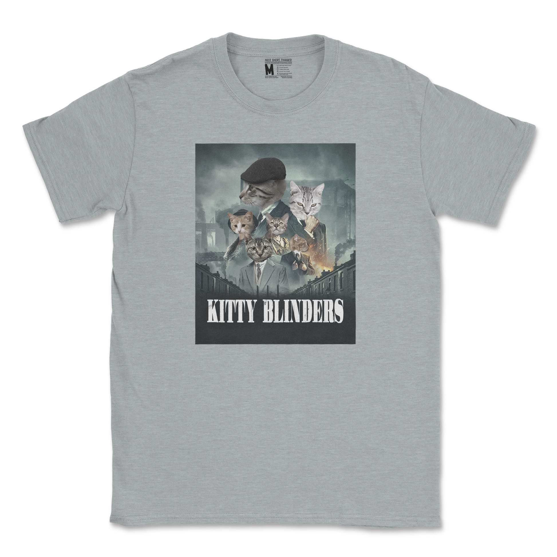 Gildan SoftStyle T-Shirt Kitty Blinders in Sports Grey