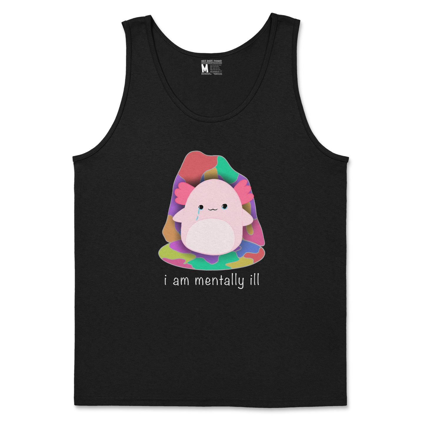 Gildan SoftStyle Tank Top Mentally Ill and Squishy in Black