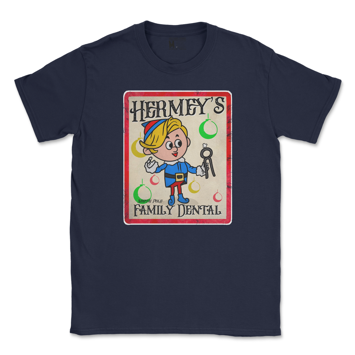 Gildan SoftStyle T-Shirt Hermey's Family Dental  in Navy