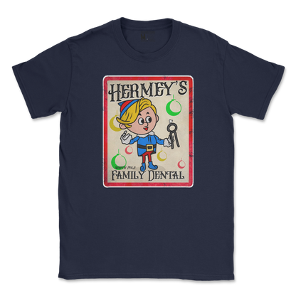 Gildan SoftStyle T-Shirt Hermey's Family Dental  in Navy