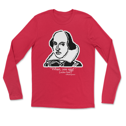 The Nice Shirt Long Sleeve Shakespeare Quote  in Red