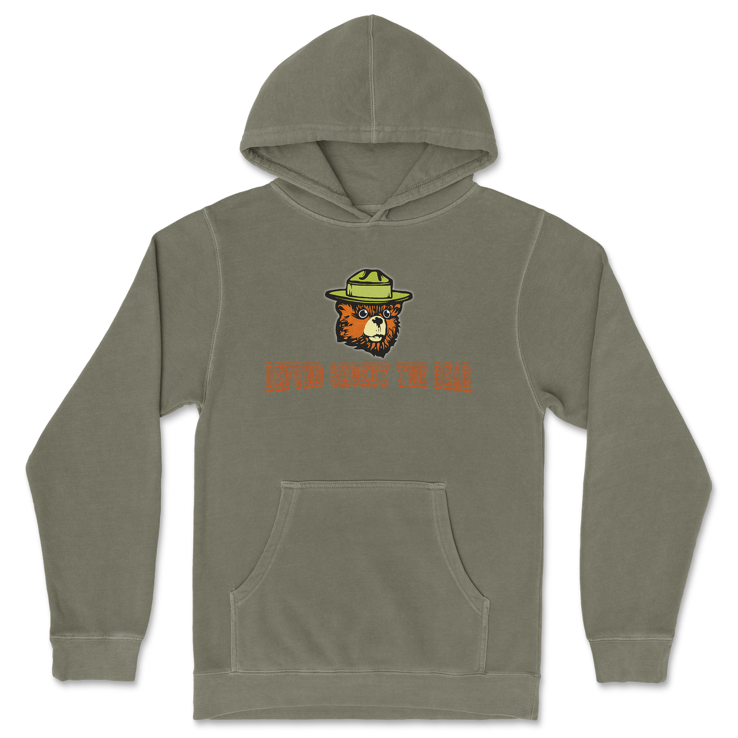 Independent Clothing Co. Hoodie Defund Smokey Bear in Olive