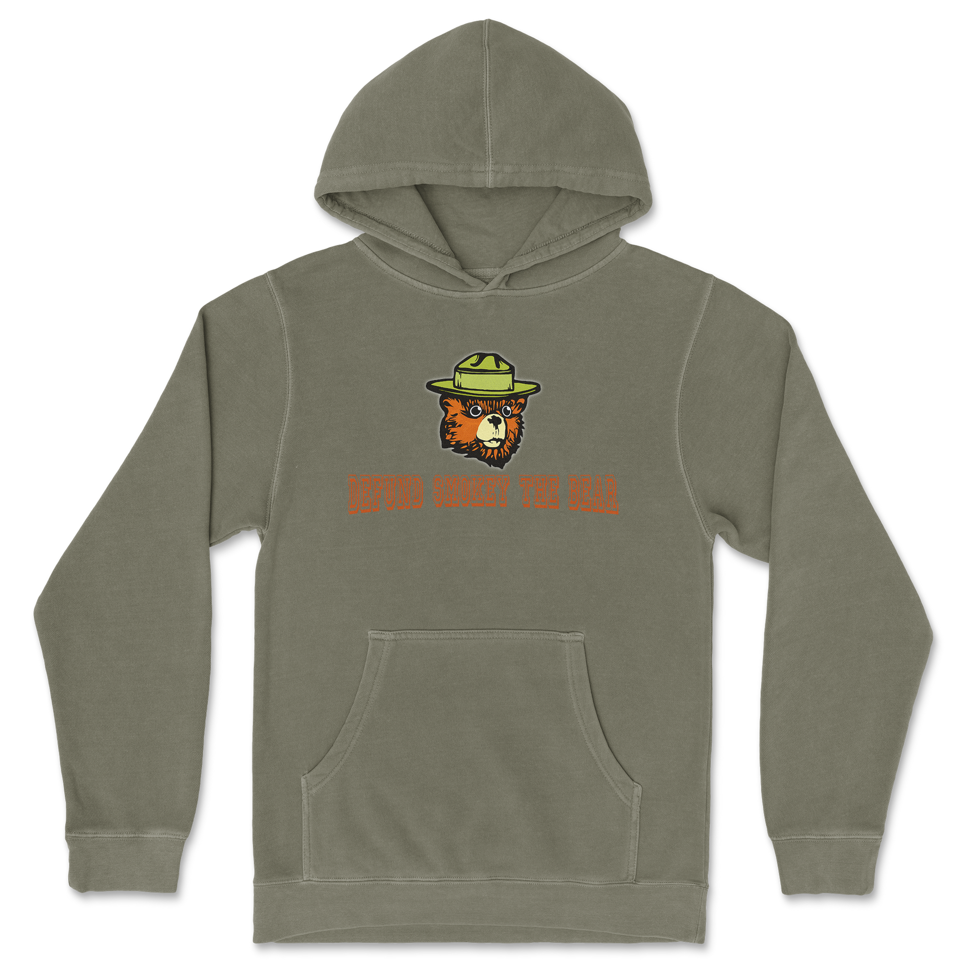 Independent Clothing Co. Hoodie Defund Smokey Bear in Olive