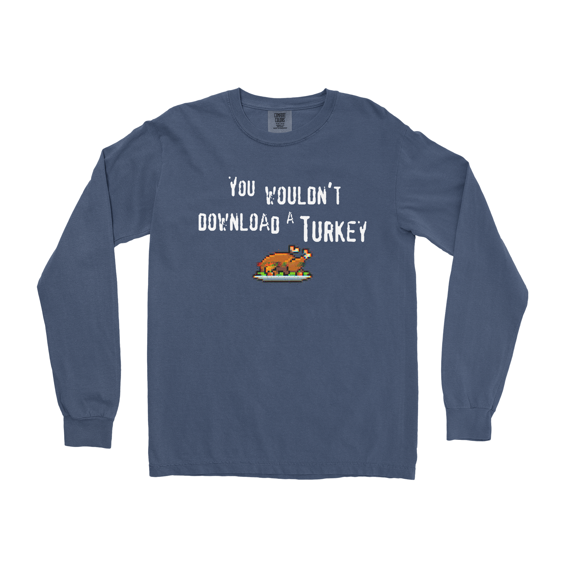 Comfort Colors Long Sleeve Downloadable Turkey  in Midnight