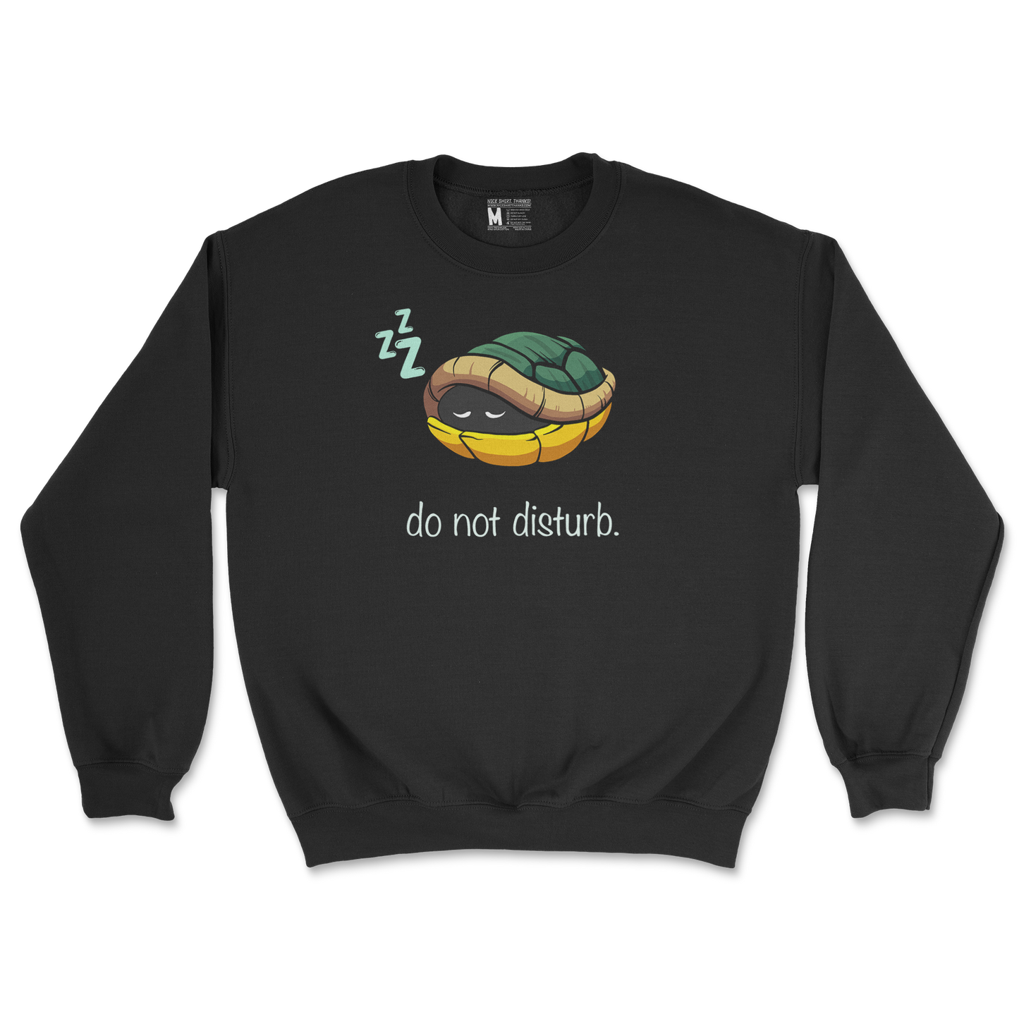 Gildan SoftStyle Crew Neck Sleepin Turtle in Black