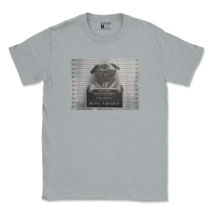 Gildan SoftStyle T-Shirt Naughty Pug in Sports Grey