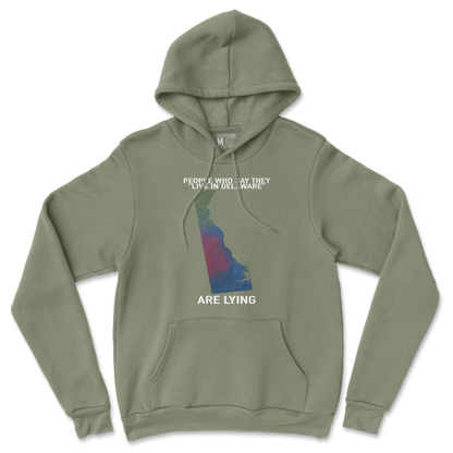 Gildan SoftStyle Hoodie Delaware Doesnt Exist in Military Green