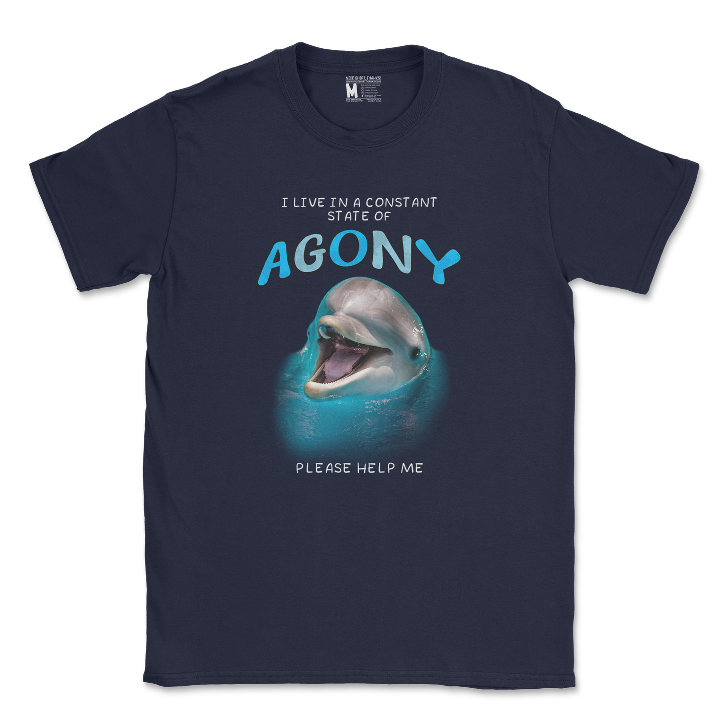 Gildan SoftStyle T-Shirt Agony Dolphin in Navy