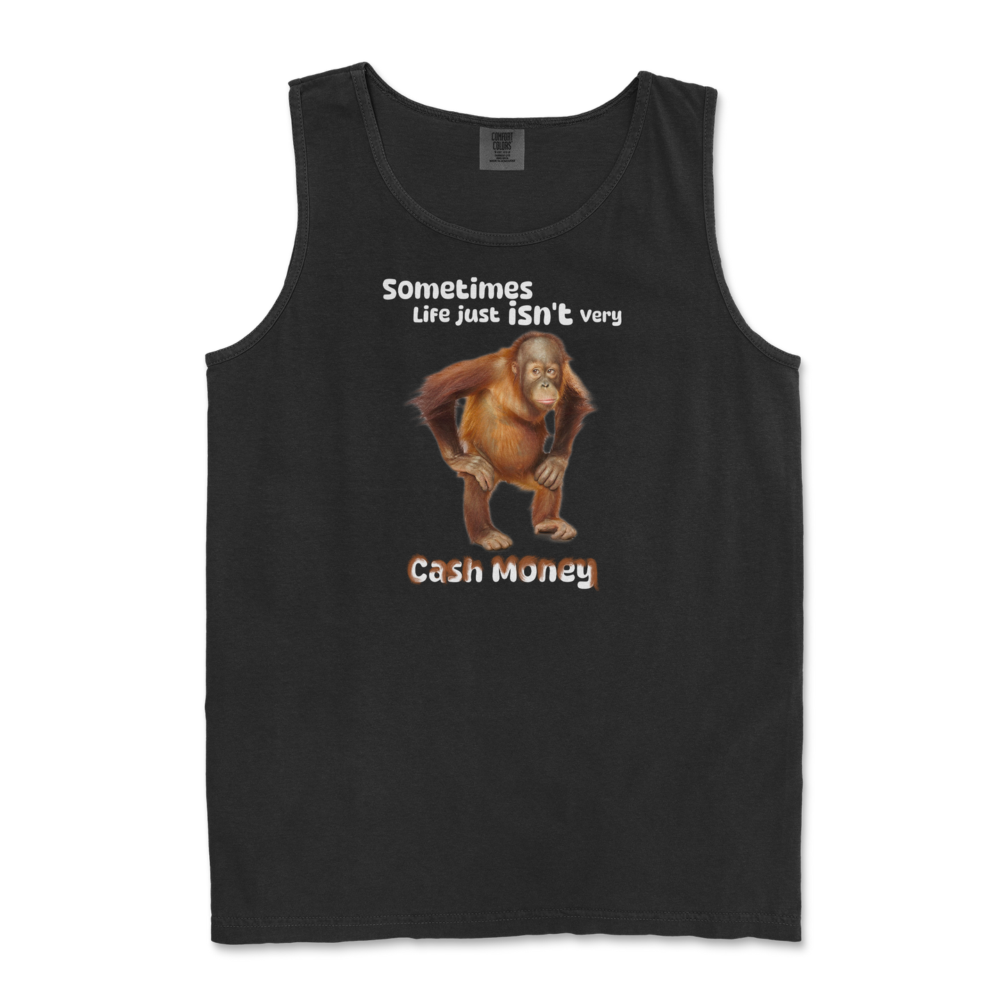 Comfort Colors Tank Top Cash Money Monkey  in Black